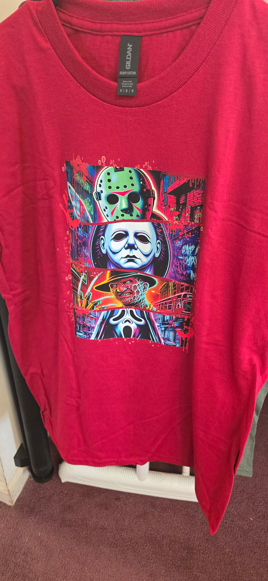 Neon Red Characters Graphic Tee