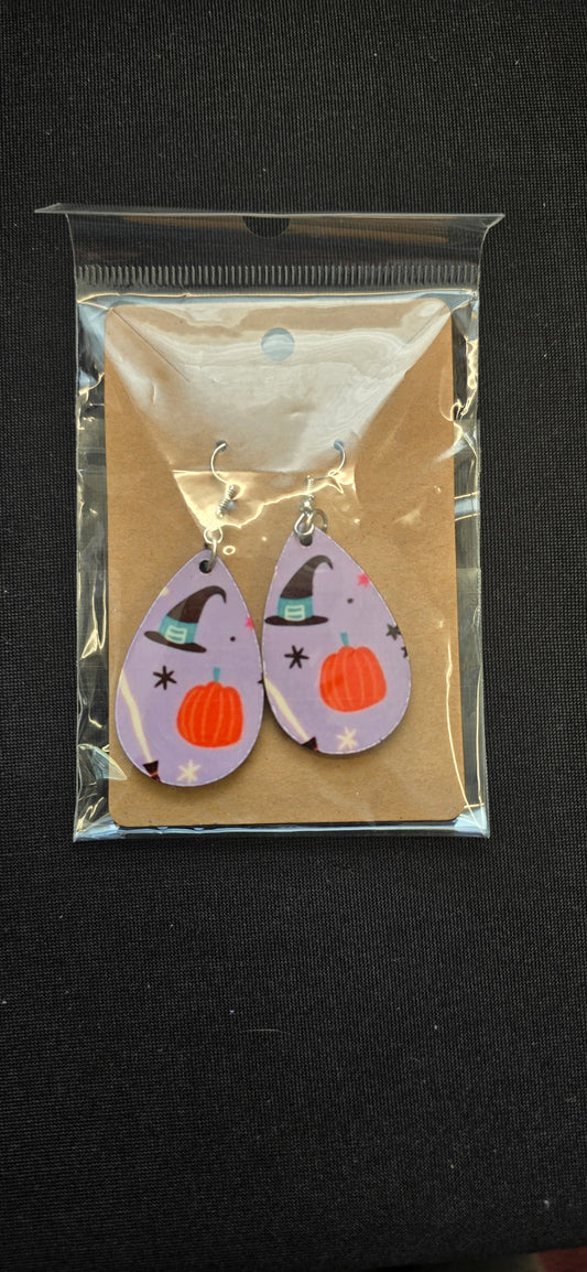 Halloween Double Sided Tear Drop Dangle Earrings
