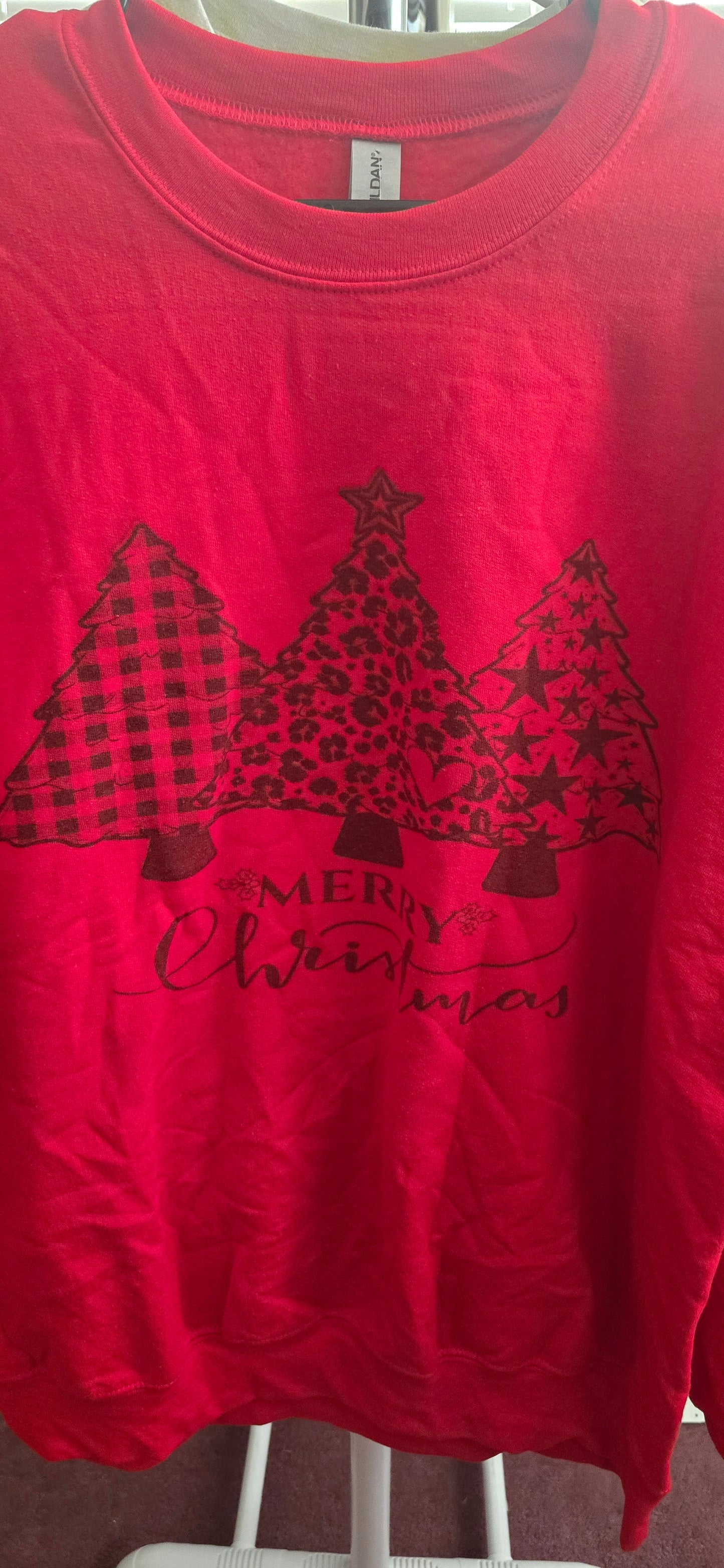 Merry Christmas Red Crewneck Sweatshirt |Large|