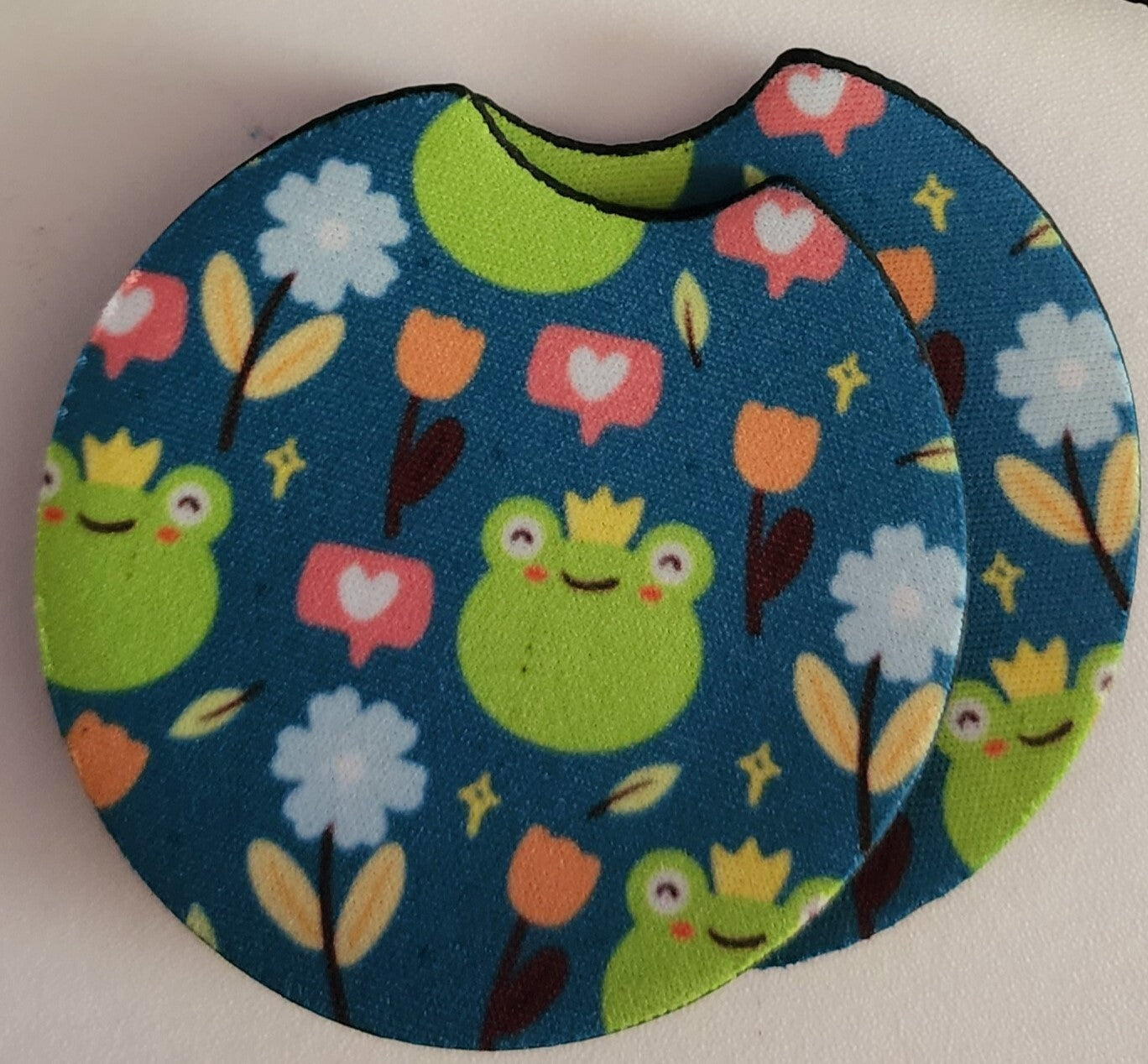 2PC Frog Car Coaster Set