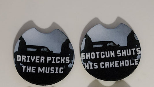 2PC Driver/Shotgun Neoprene Car Coaster Set
