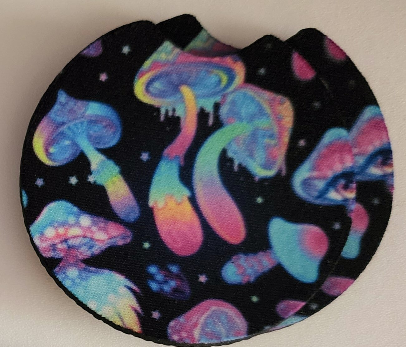 2PC Neon Mushroom Car Coaster Set