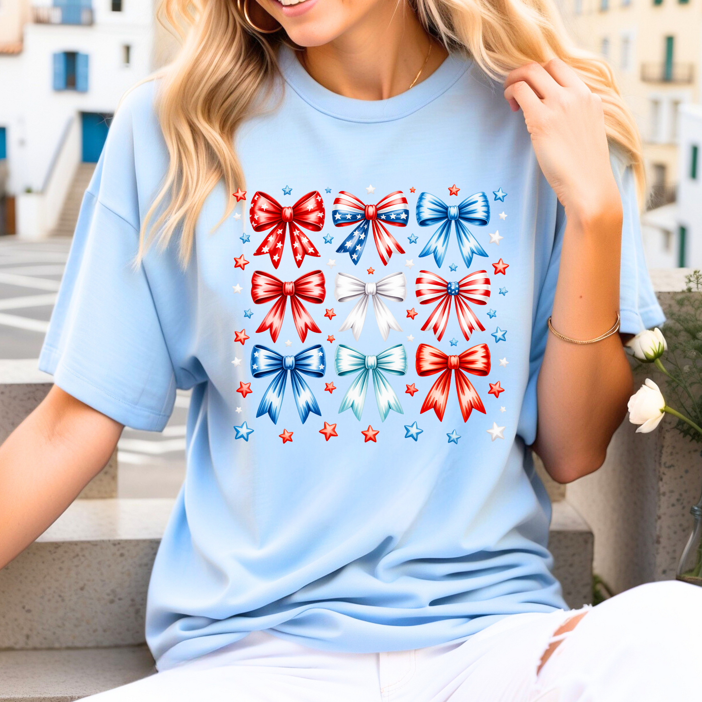 Red, White, Blue Coquette Graphic Tee