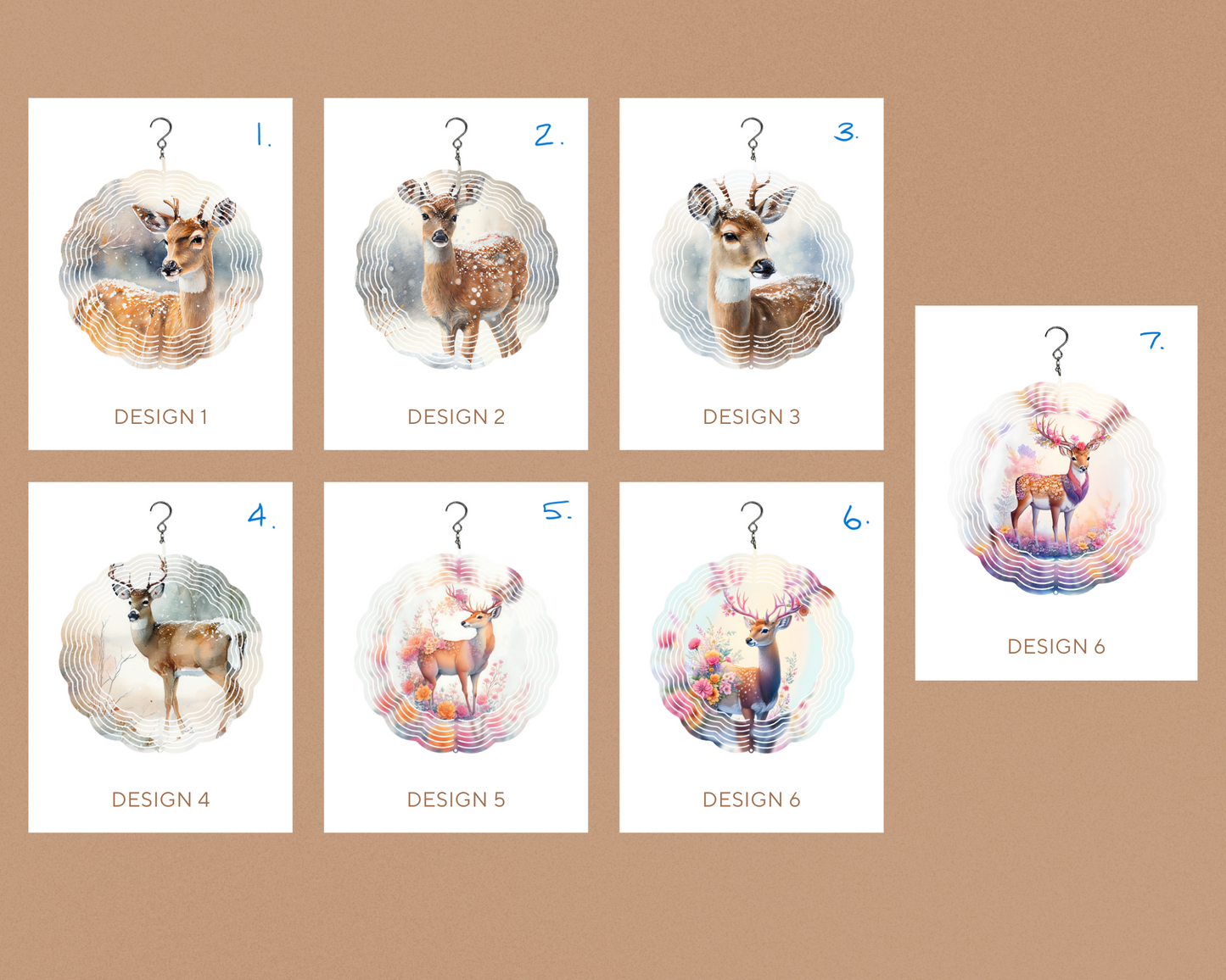 Watercolor Deer Wind Spinner (Multiple Designs)