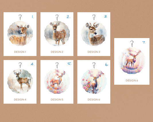 Watercolor Deer Wind Spinner (Multiple Designs)