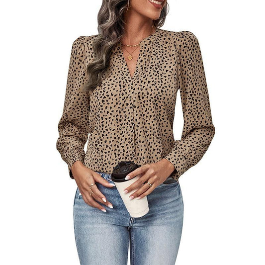 Wild West Leopard Print Top – Trendy Long Sleeved Cowgirl Top for Stylish Women