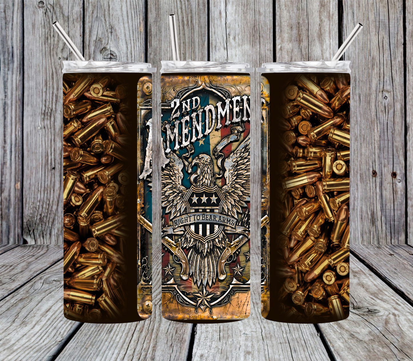 15oz/20oz/30oz 2nd Amendment Bullet Tumbler