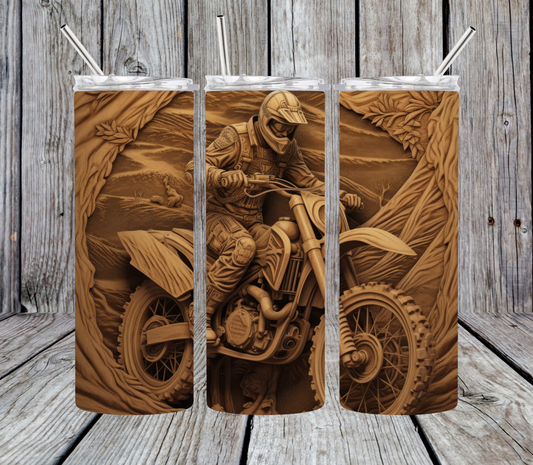 15oz/20oz/30oz TSR Wood Dirt Bike Tumbler