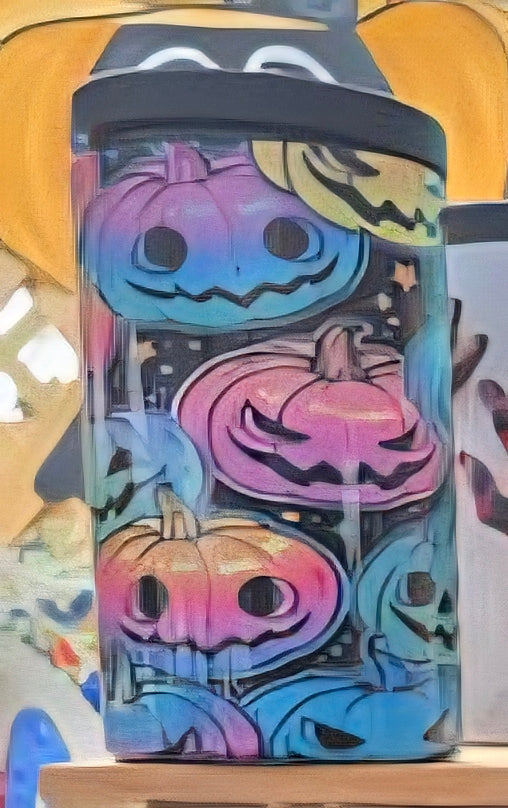 12oz TSR Slim/Regular Rainbow Pumpkins Can Cooler