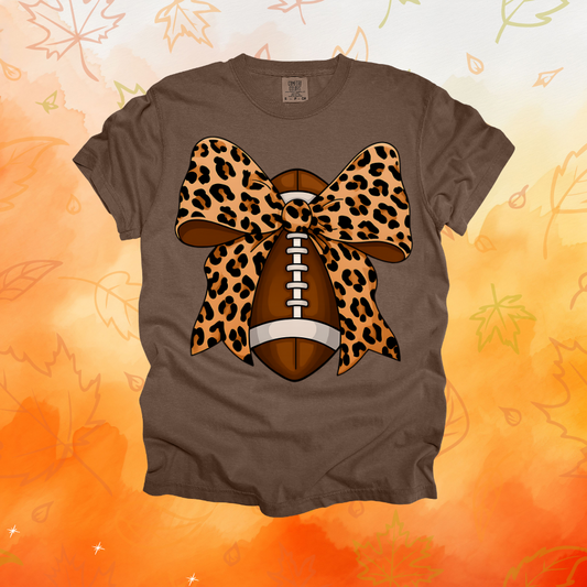 Football Cheetah Print Bow Design