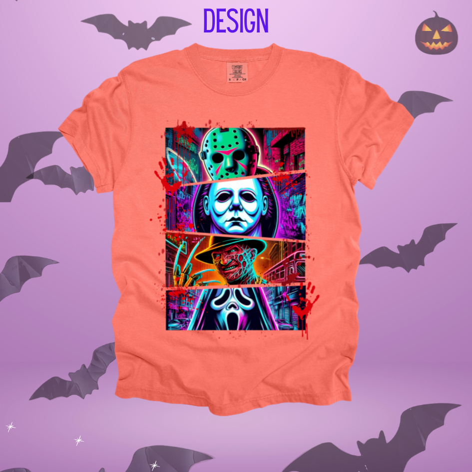 Neon Horror Characters Design