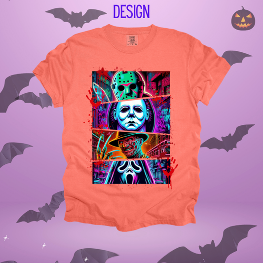 Neon Horror Characters Design