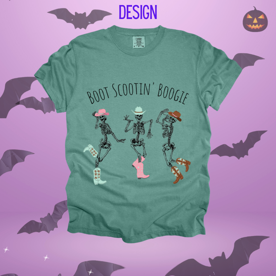 Boot Scootin' Boogie Skeletons Design