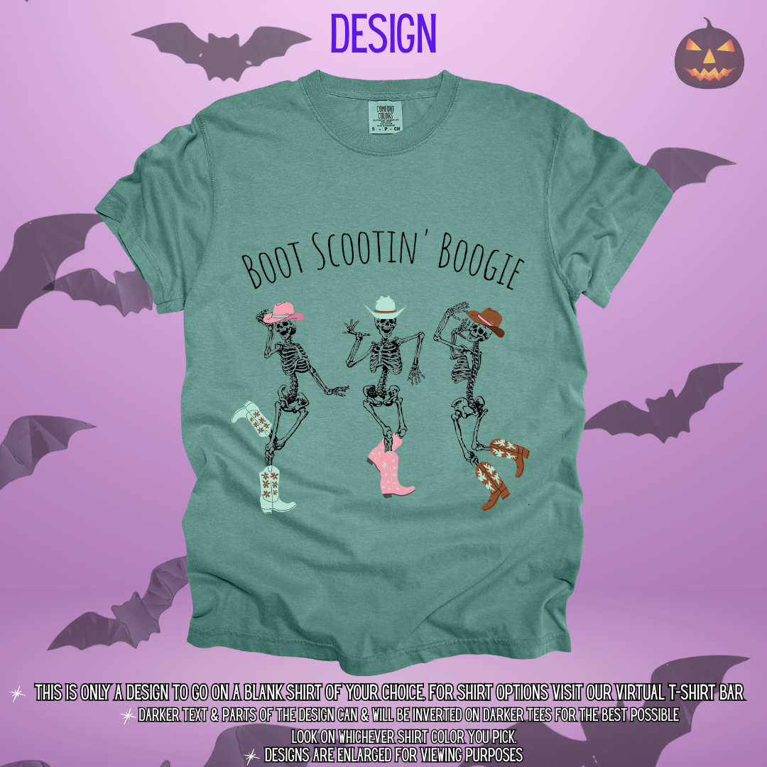 Boot Scootin' Boogie Skeletons Design