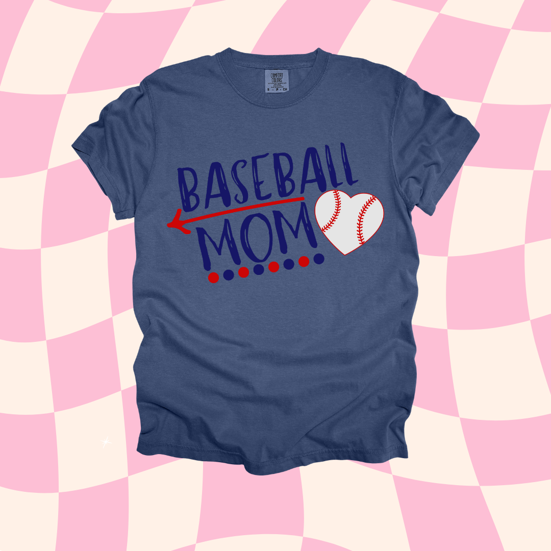 Heart Baseball Mom Design