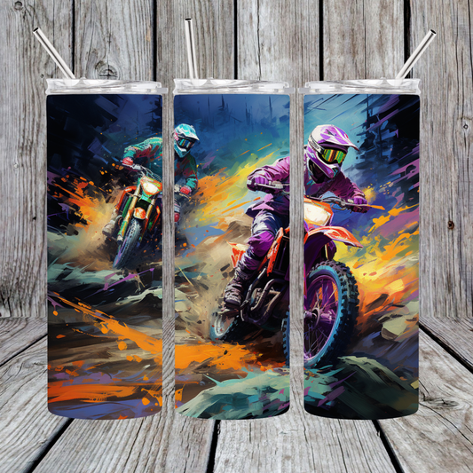 15oz/20oz/30oz TSR Colorful Dirtbike Tumbler