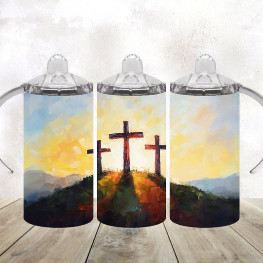 12oz Sippy Three Crosses Tumbler