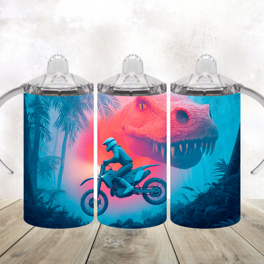 12oz Sippy TSR Dirt Bike Dino Tumbler