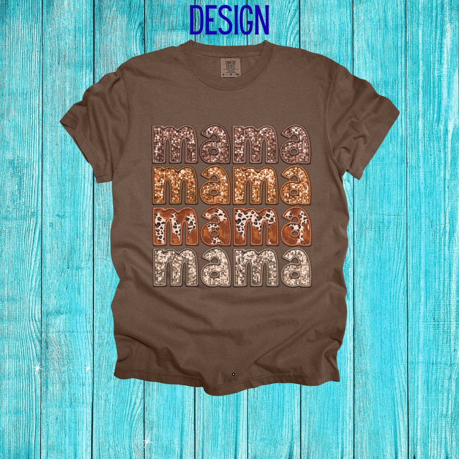 Brown Sequin Mama Design