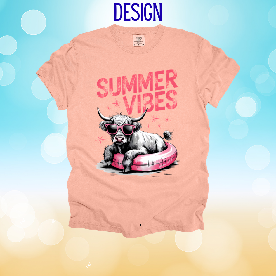 Summer Vibes Cow Design