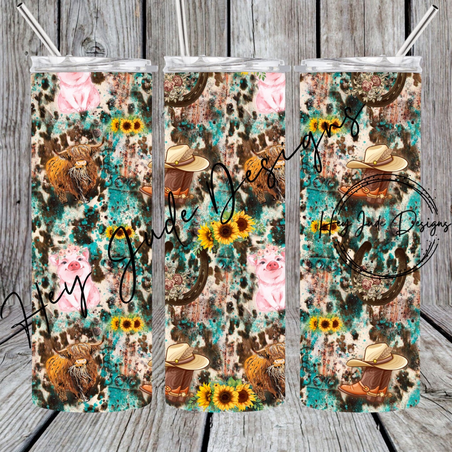 Digital Download 20oz Western Sunflower Tumbler Wrap PNG