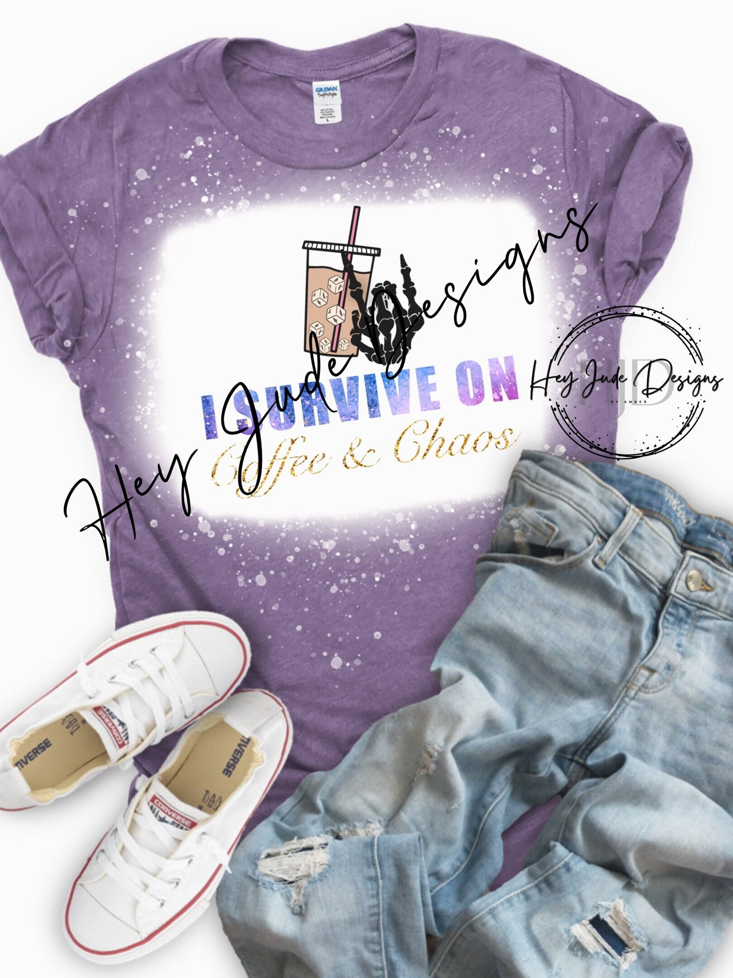 Digital Download Survive on Coffee & Chaos PNG