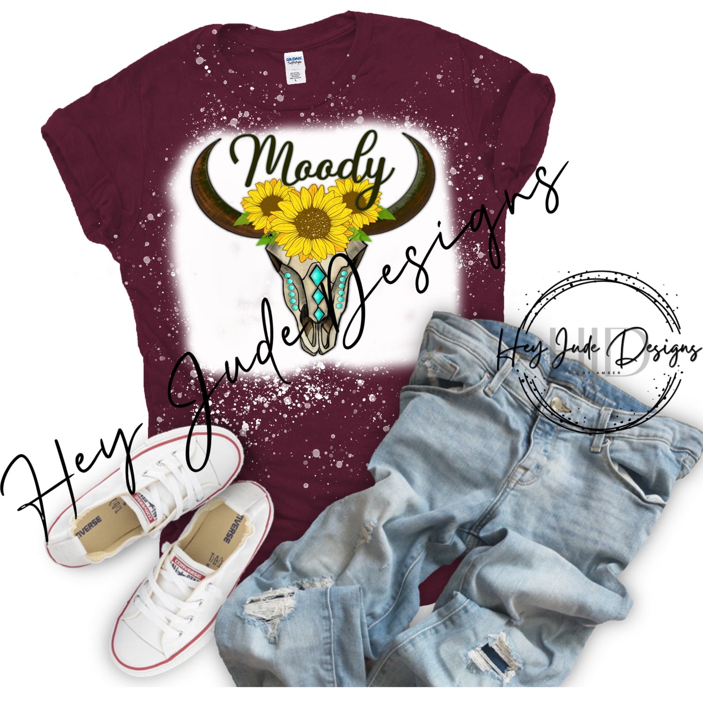 Digital Download Moody Cow Skull PNG