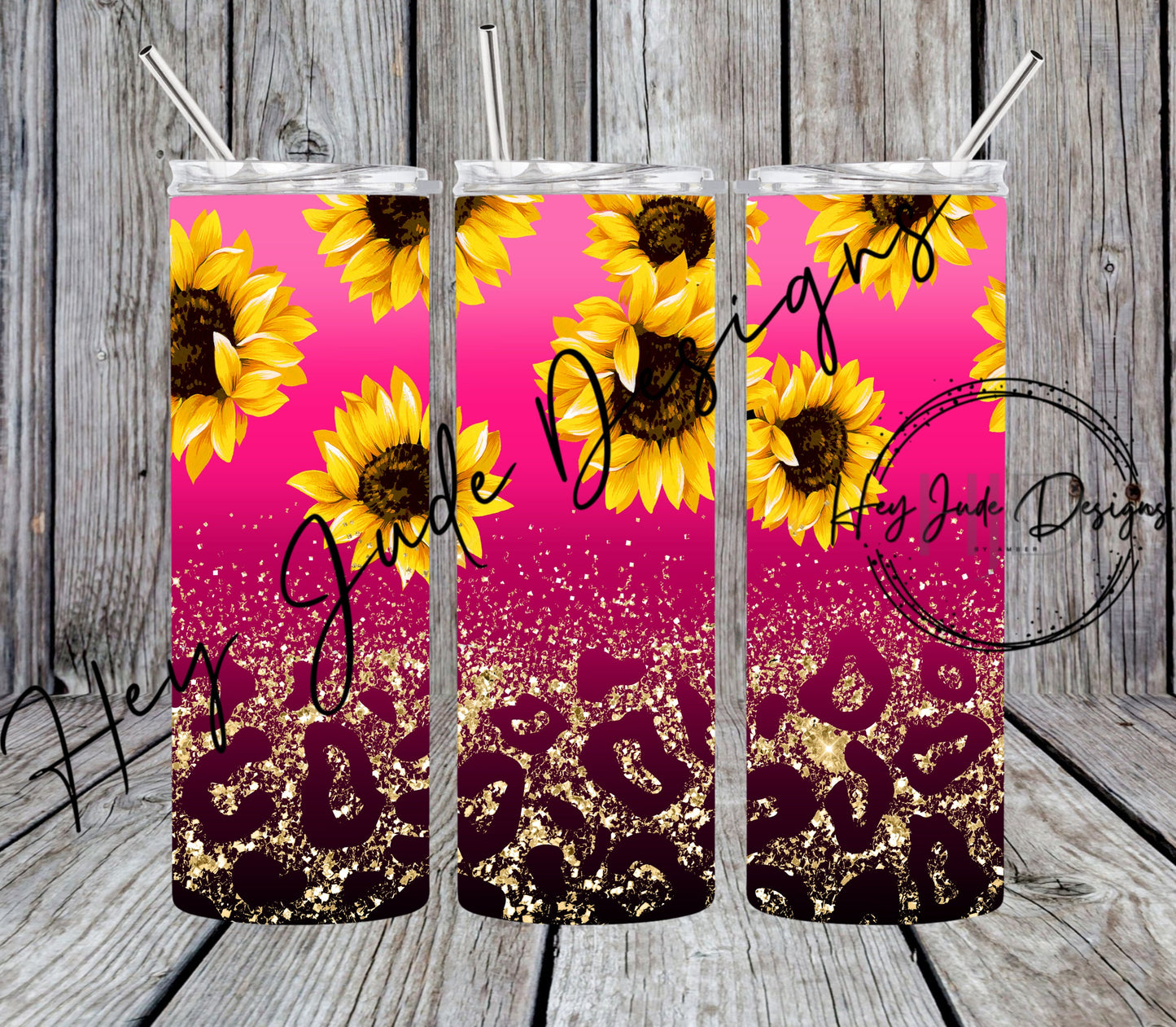 Digital Download 20oz Pink Sunflower Tumbler Wrap PNG