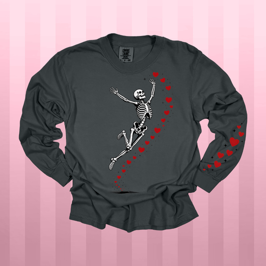 Dancing Valentines Skeleton Design w/ Sleeve Patch