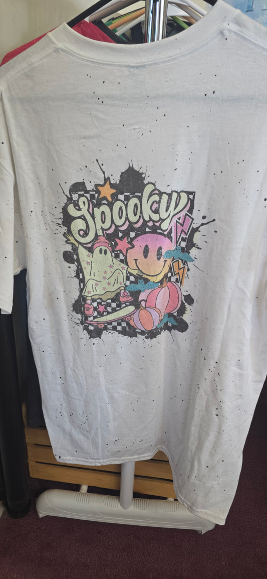 Retro Spooky Graphic Tee w/ Pocket Patch |Large|