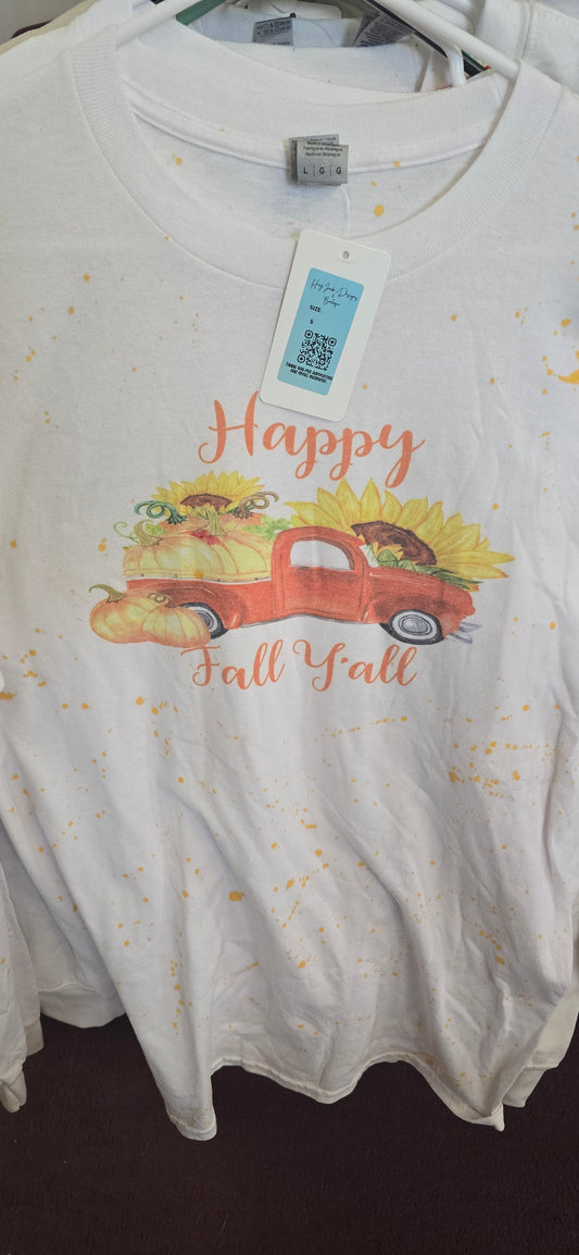 Happy Fall Yall Long Sleeve T-Shirt |Large|