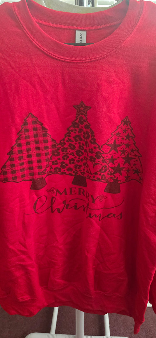 Merry Christmas Red Crewneck Sweatshirt |Large|