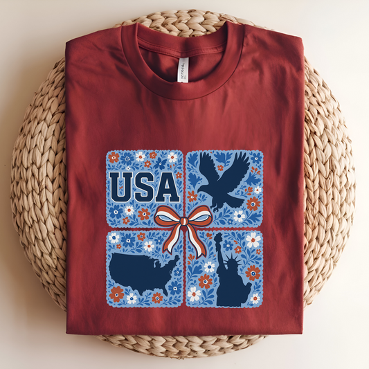 USA Ribbon Blocks Graphic Tee