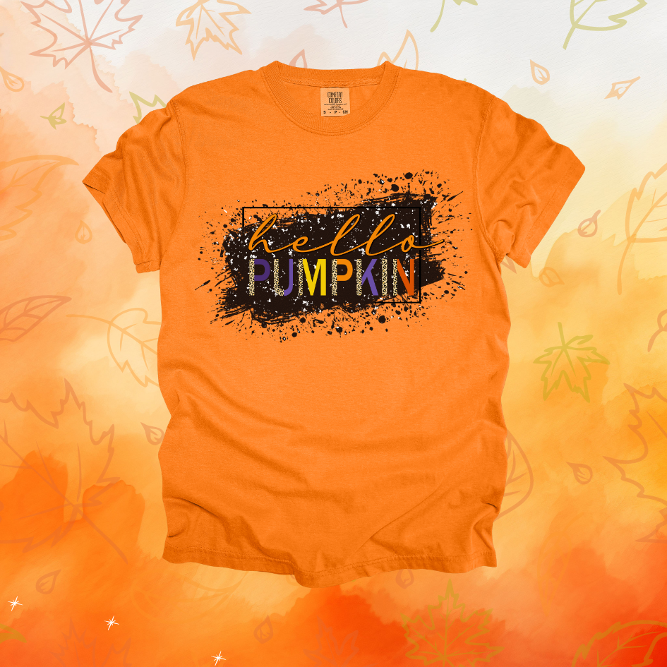 Hello Pumpkin Black Glitter Design