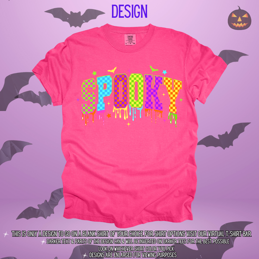 Neon Checkered Spooky Design