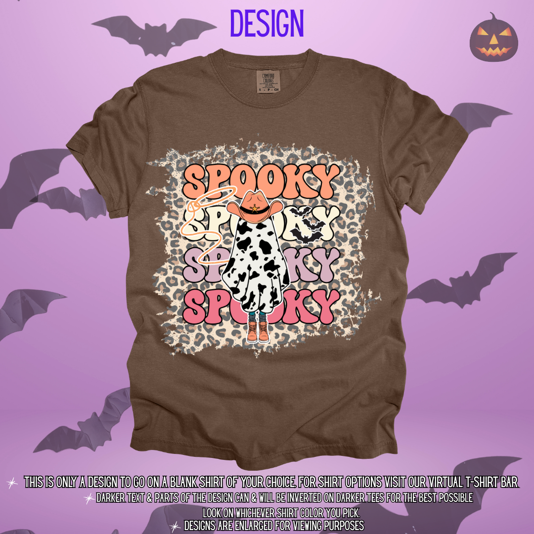 Spooky Cow Print Ghost Design