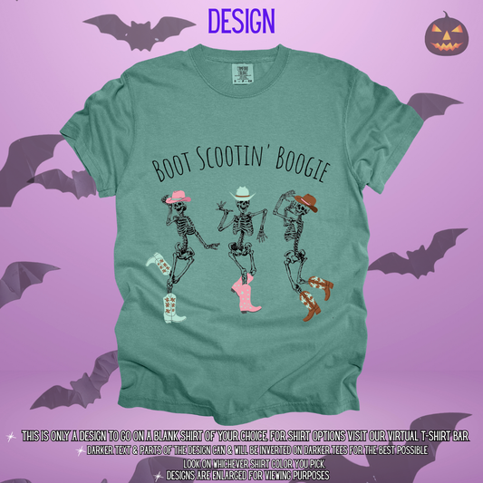 Boot Scootin' Boogie Skeletons Design