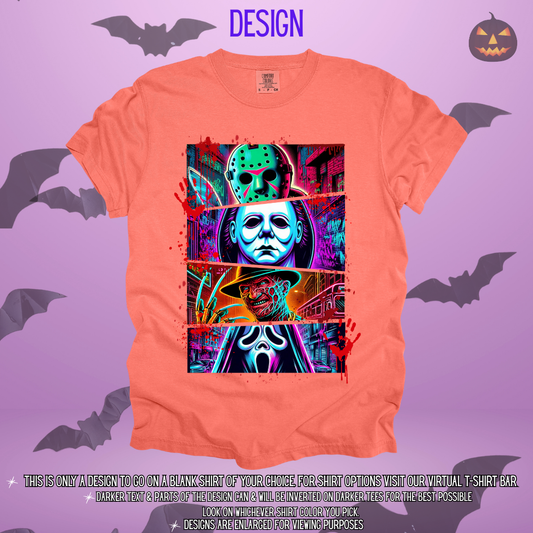 Neon Horror Characters Design