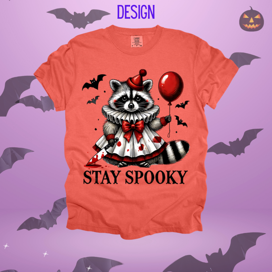 Stay Spooky Racoon w/ Balloon Design