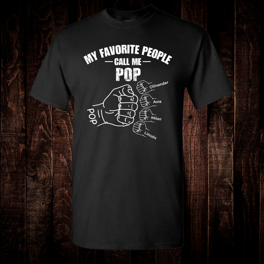 Fist Bump, Husband, Dad, Pawpaw Customizable Graphic Tee