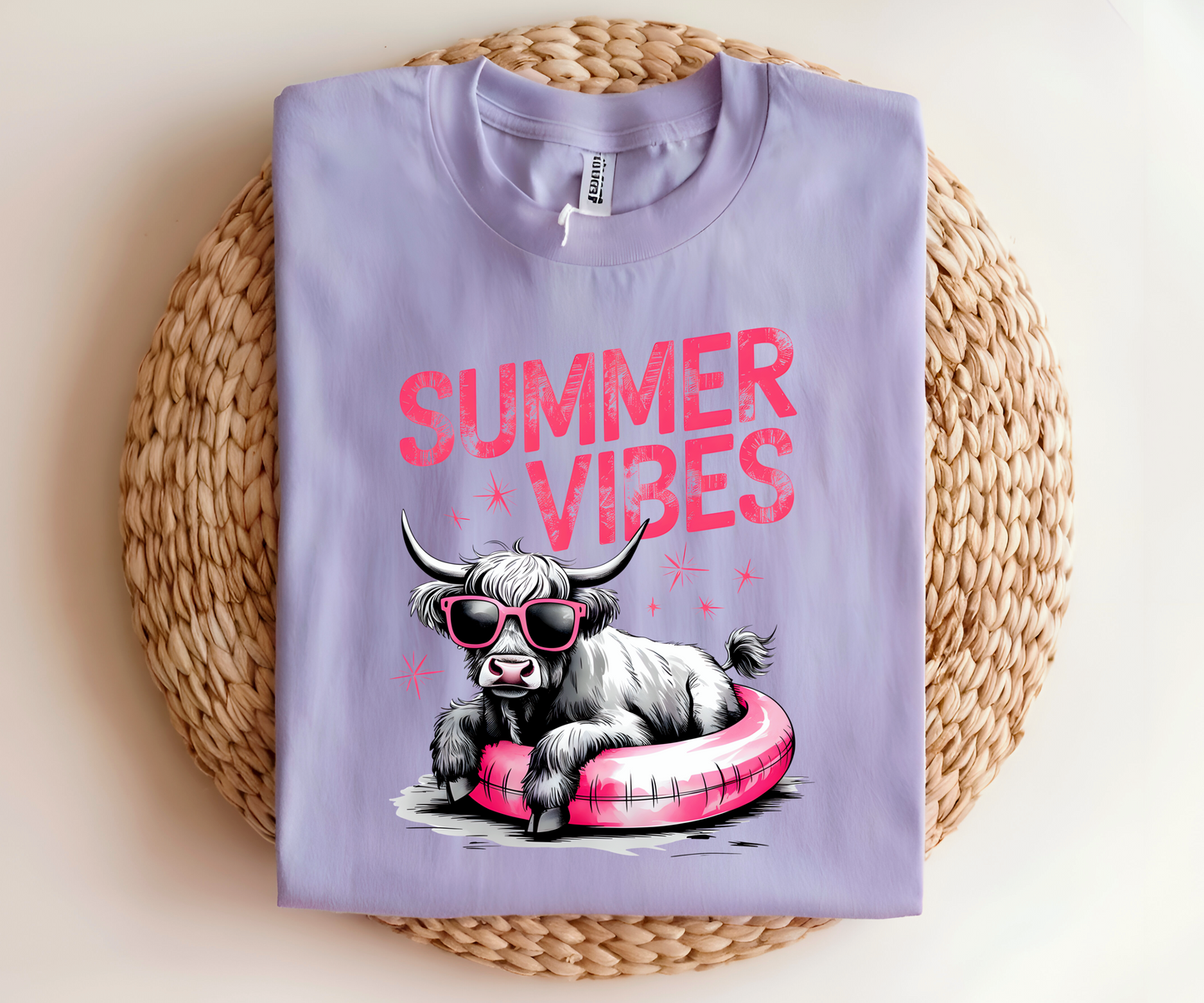 Summer Vibes Cow Graphic Tee-change handle