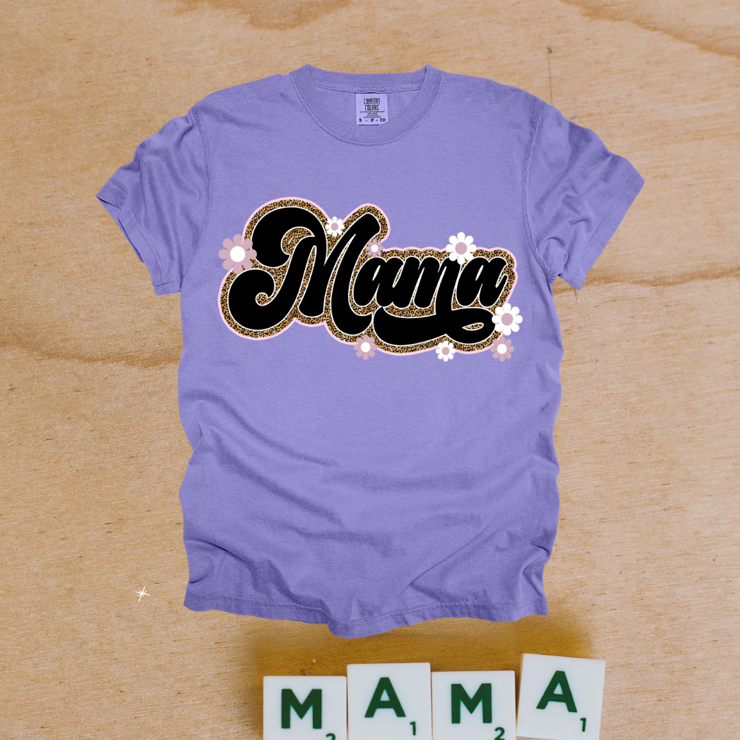 Retro Cheetah Print Mama Design