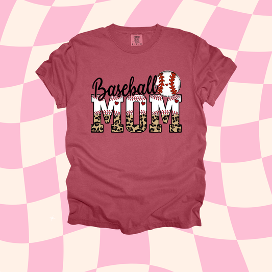 Cheetah Print Baseball Mom Design