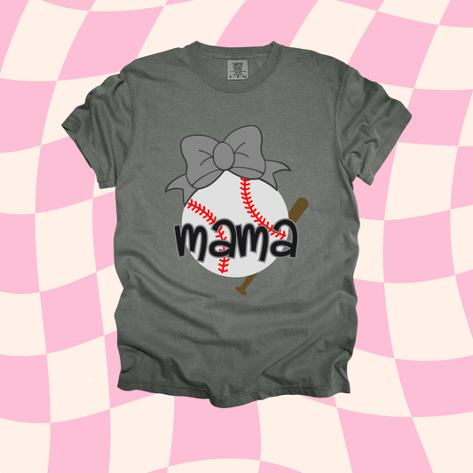 Mama Baseball Bow Design