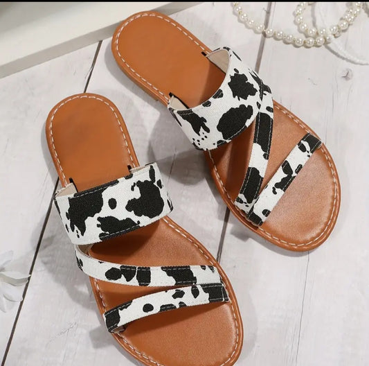 Cow Print Sandals