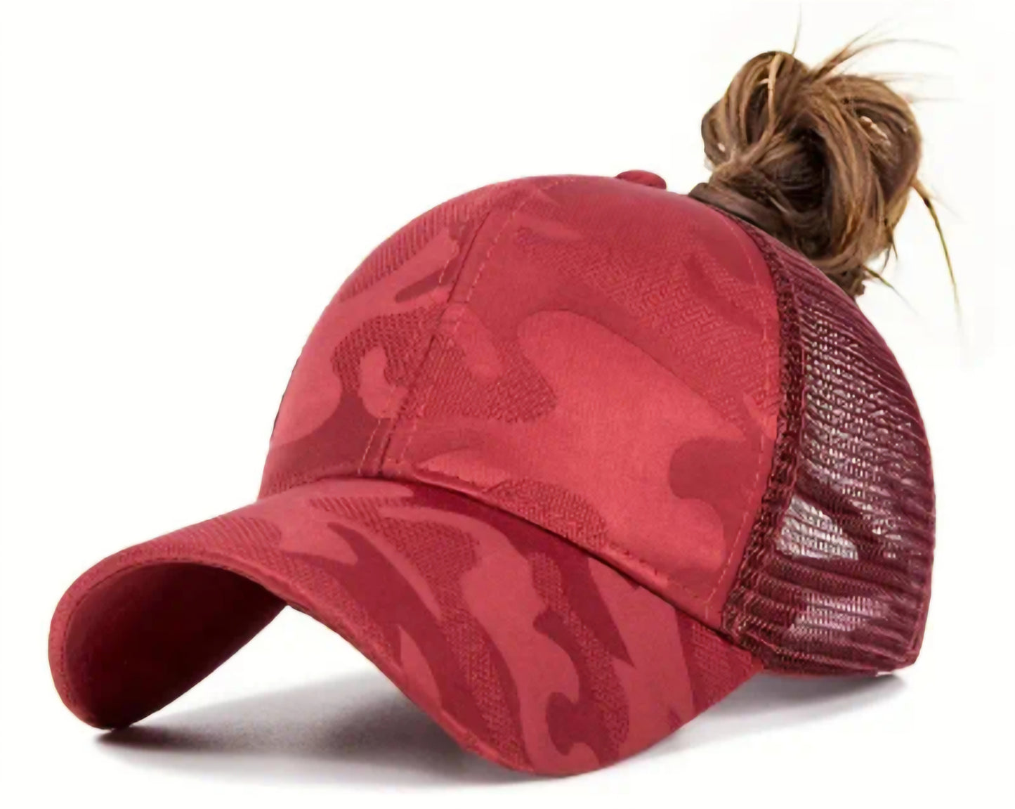 Red High Ponytail Hat